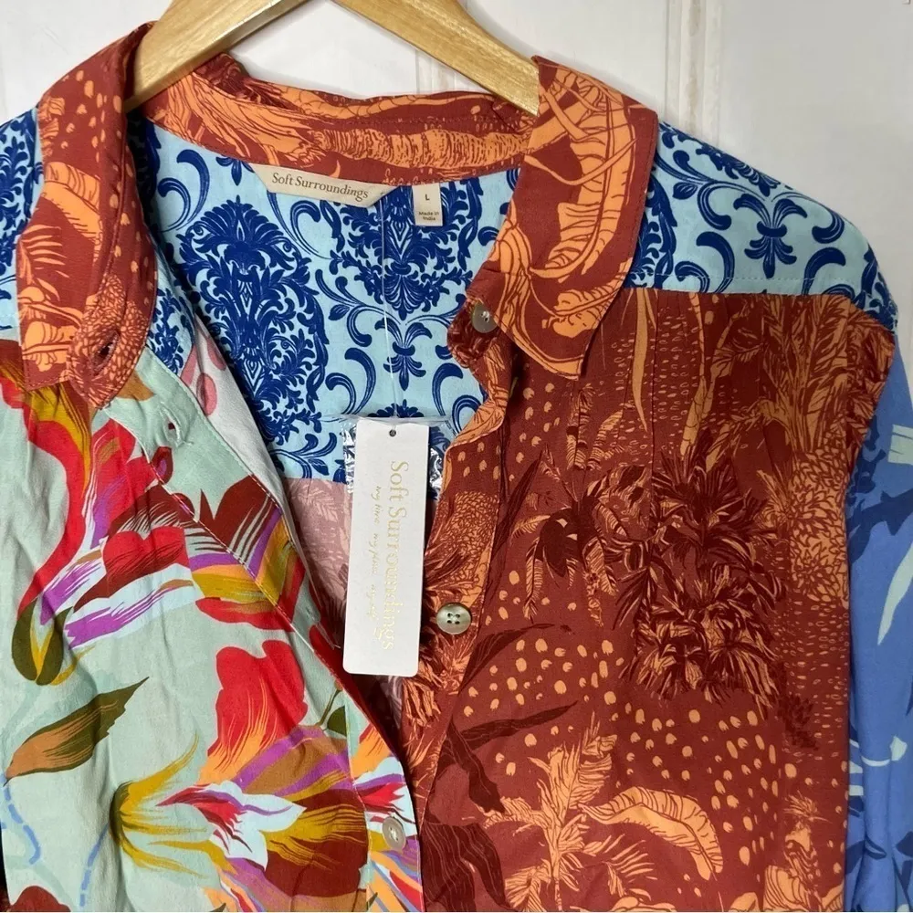 Soft Surroundings Hermosa Tunic Shirt Multi Print Large 102 - Image 4