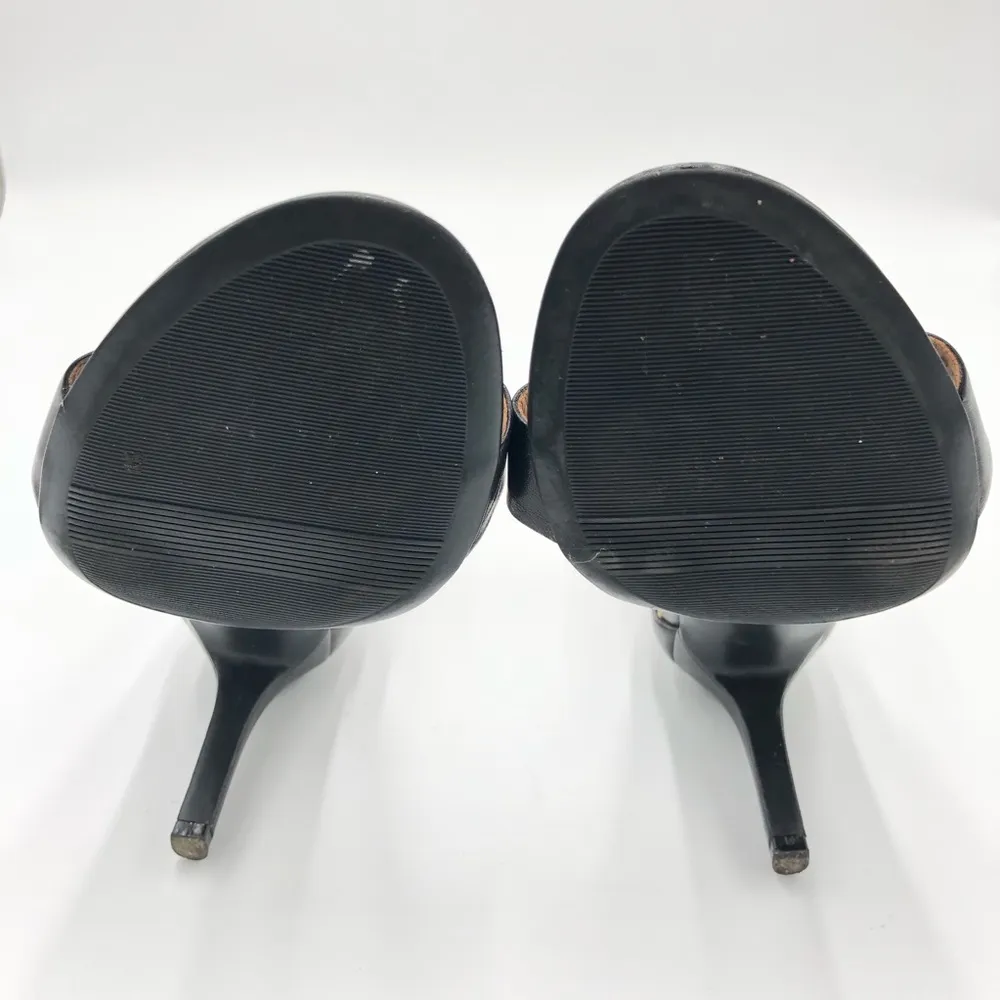 Naturalizer Black Leather Upper Kinsley Heeled Sandals Size 10 - Image 12