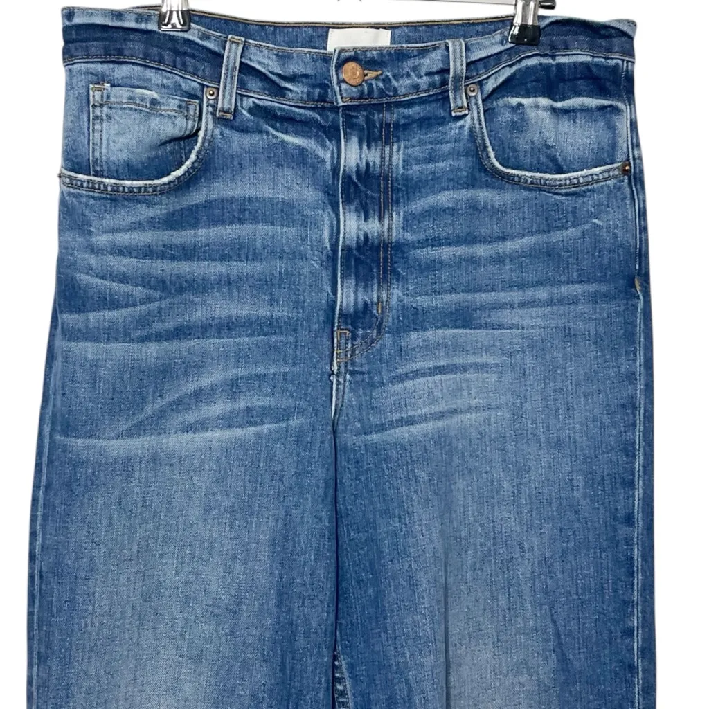 Doen Dronme High Rise Jeans Women’s 32 Blue Cropped Frayed Hem Organic Cotton - Image 3