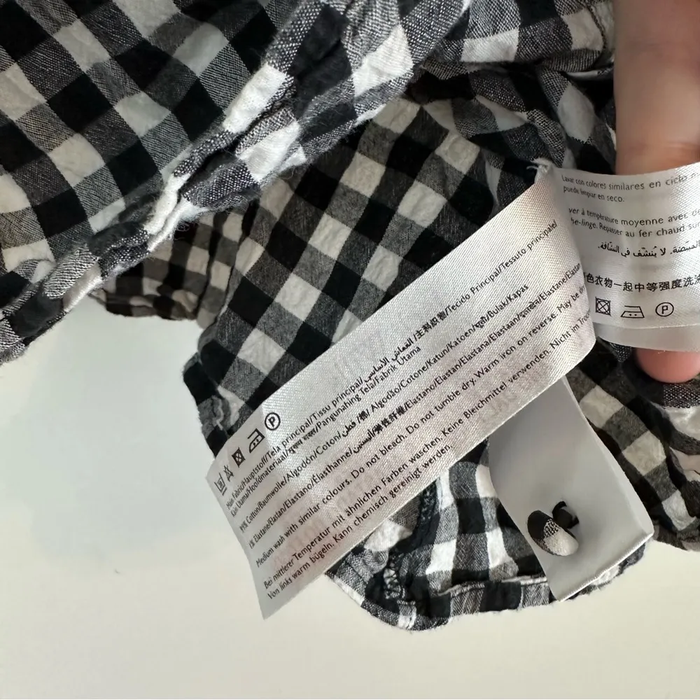 Jack Wills | Black and White Gingham Button Front Sleeveless Top Size 2 - Image 5