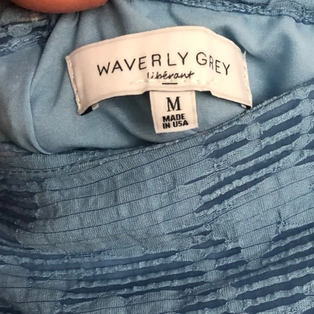 WAVERLY GREY RUFFLE SLEEVE OFF SHOULDER BLUE M Size M - Image 4