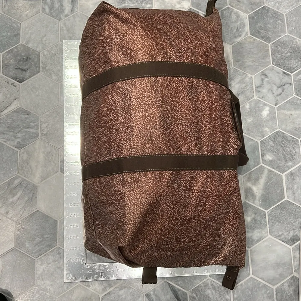 Borbonese Quail Patterned Travel‎ Bag EUC Brown - Image 15