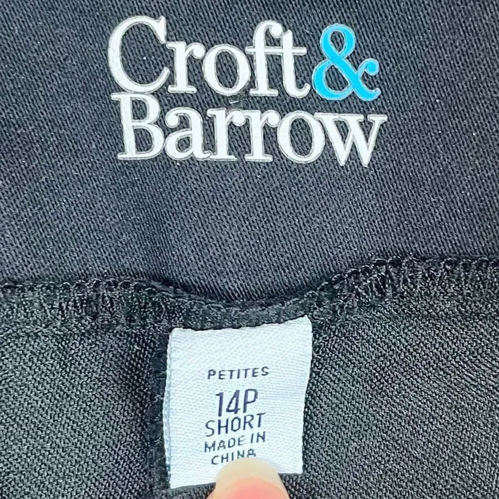 Croft and Barrow Effortless Stretch Black Pants Trousers Short 14P - Image 3