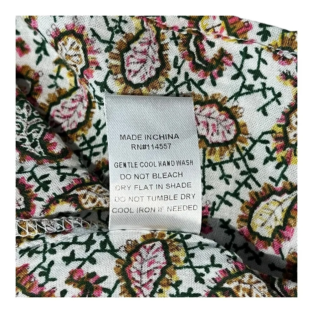 Anthropologie THML Paisley Embroidered Smocked Top‎ Flutter Sleeve Women Size XS - Image 10