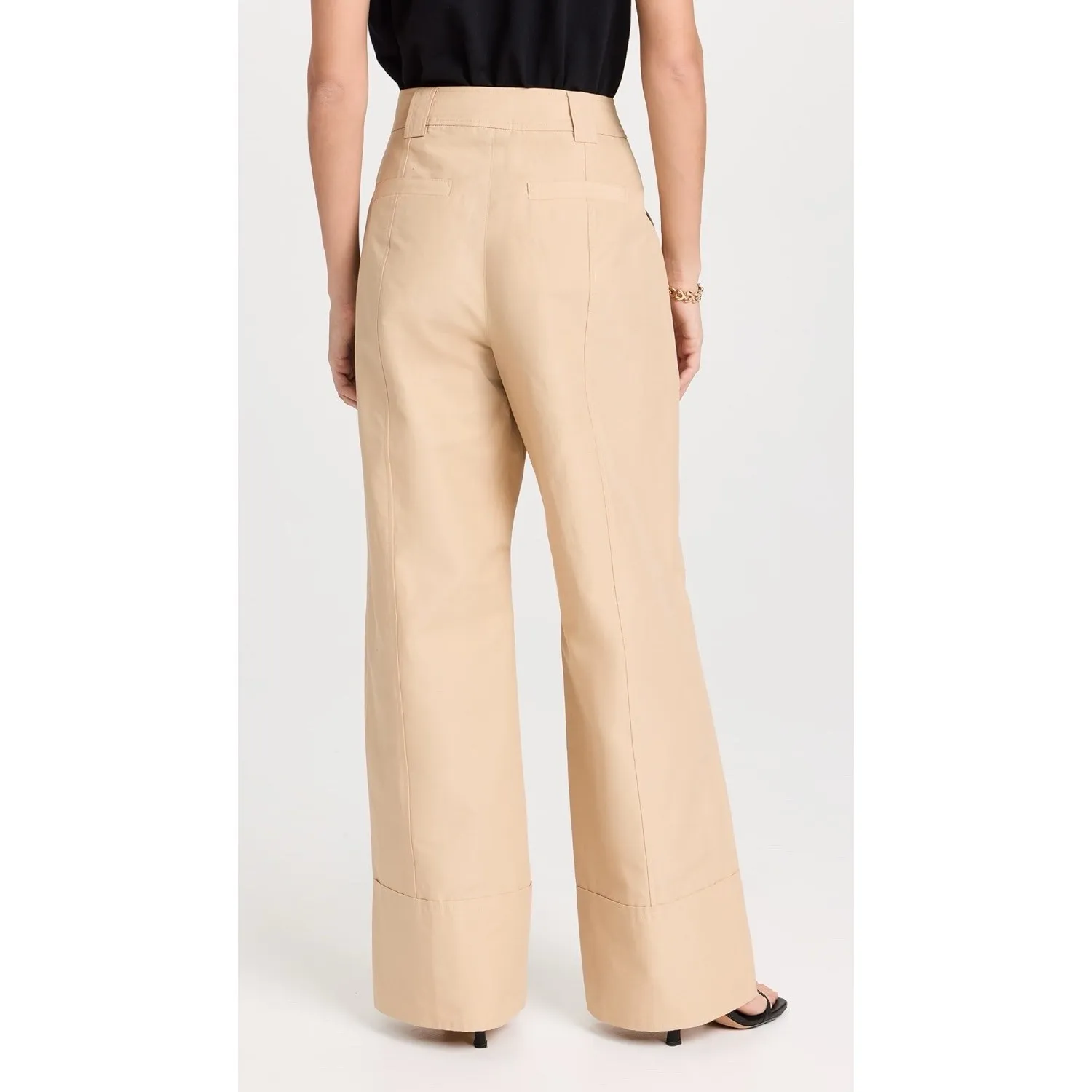 Rails Fran Pants Tan Utility Wide Leg Women's Size 6 Cotton Linen - Image 2