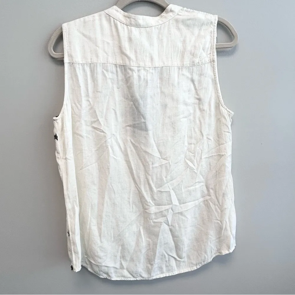 Kut from the Kloth Off White Star Button Down Top Small NWT - Image 5