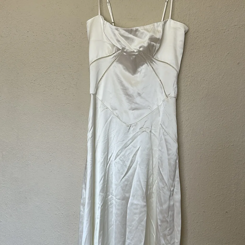House‎ of CB M A-C 'Anabella' Ivory Satin Lace Up Maxi Dress NWOT - Image 10