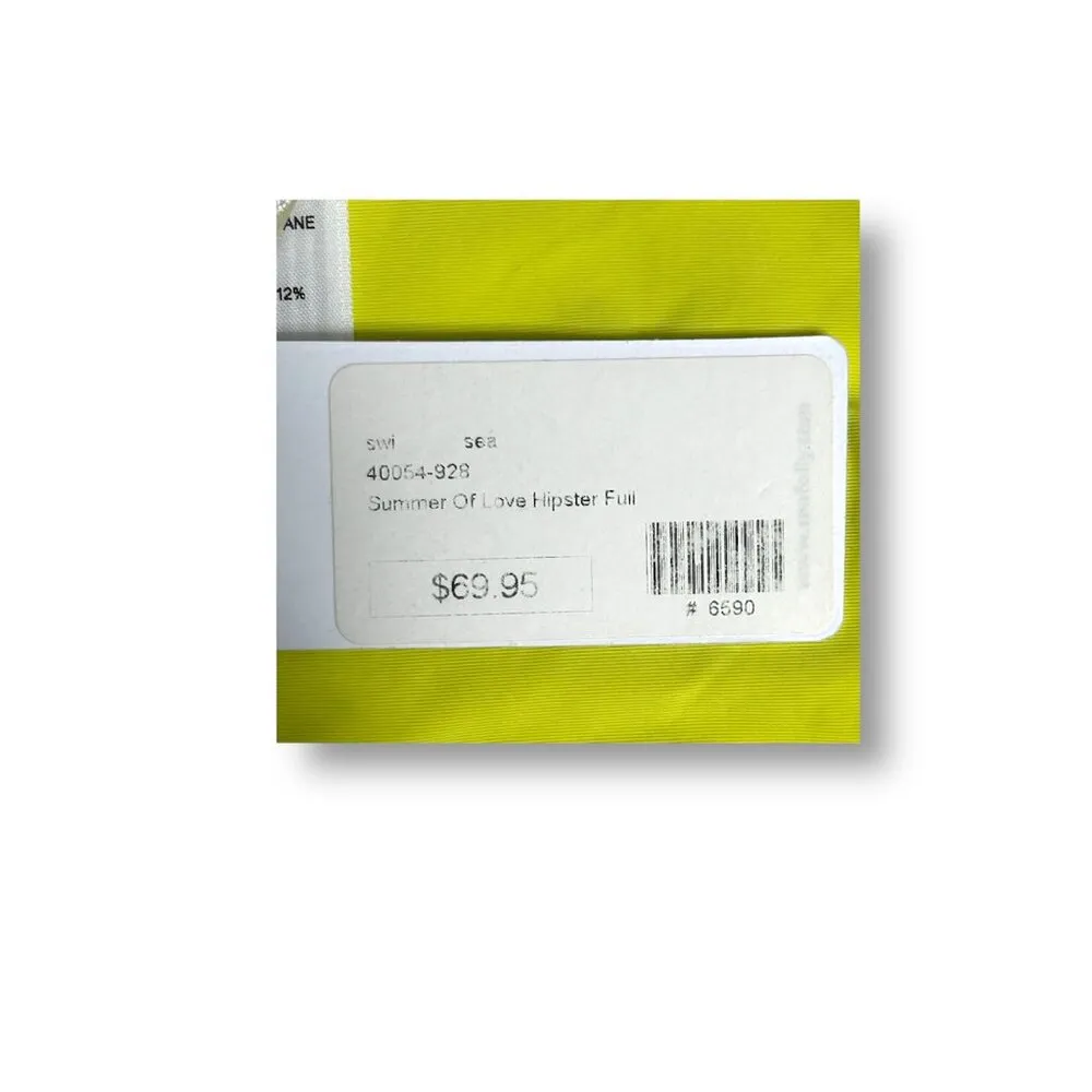 Seafolly US 6 Summer of Love Hipster Bikini Bottom Yellow Floral Swim Wild Lime - Image 8