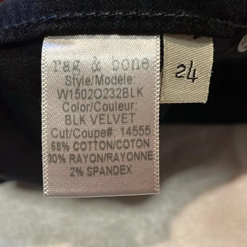 rag & bone- “Nina” High-Rise Velvet Skinny Pants Ankle Jeans- Size 24 - Image 9