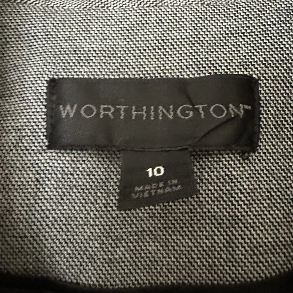 Women’s Worthington Grey Blazer Jacket Size 10 - Image 2