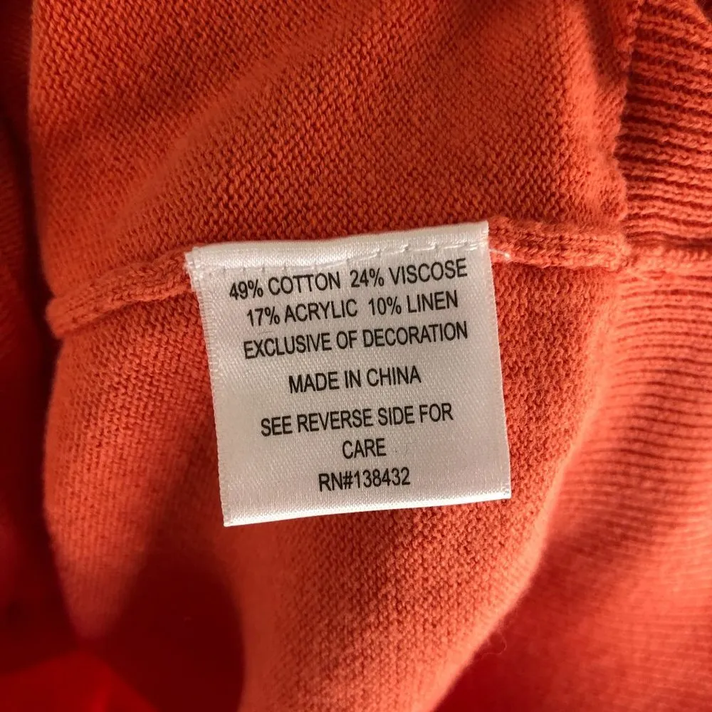 Modcloth Womens Cardigan Sweater Button Front V Neck Orange S - Image 4