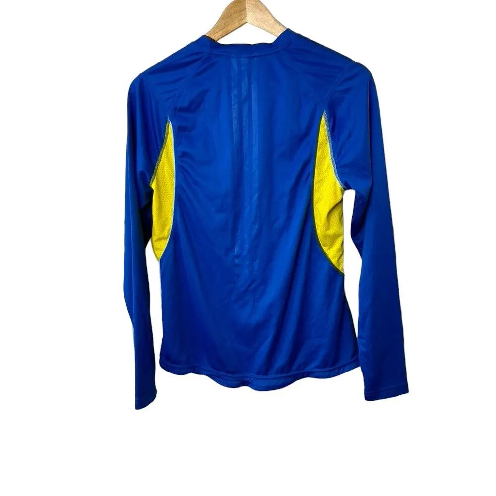 Adidas Running B.A.A. 2012 BOSTON MARATHON Long Sleeve Shirt Blue & Yellow Sz M - Image 2