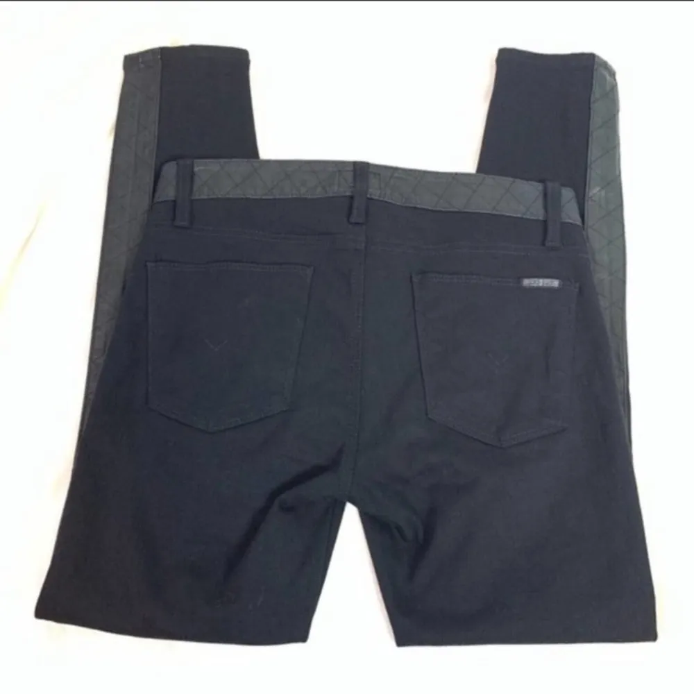 Hudson Leeloo super skinny crop jeans leather trim - Image 3