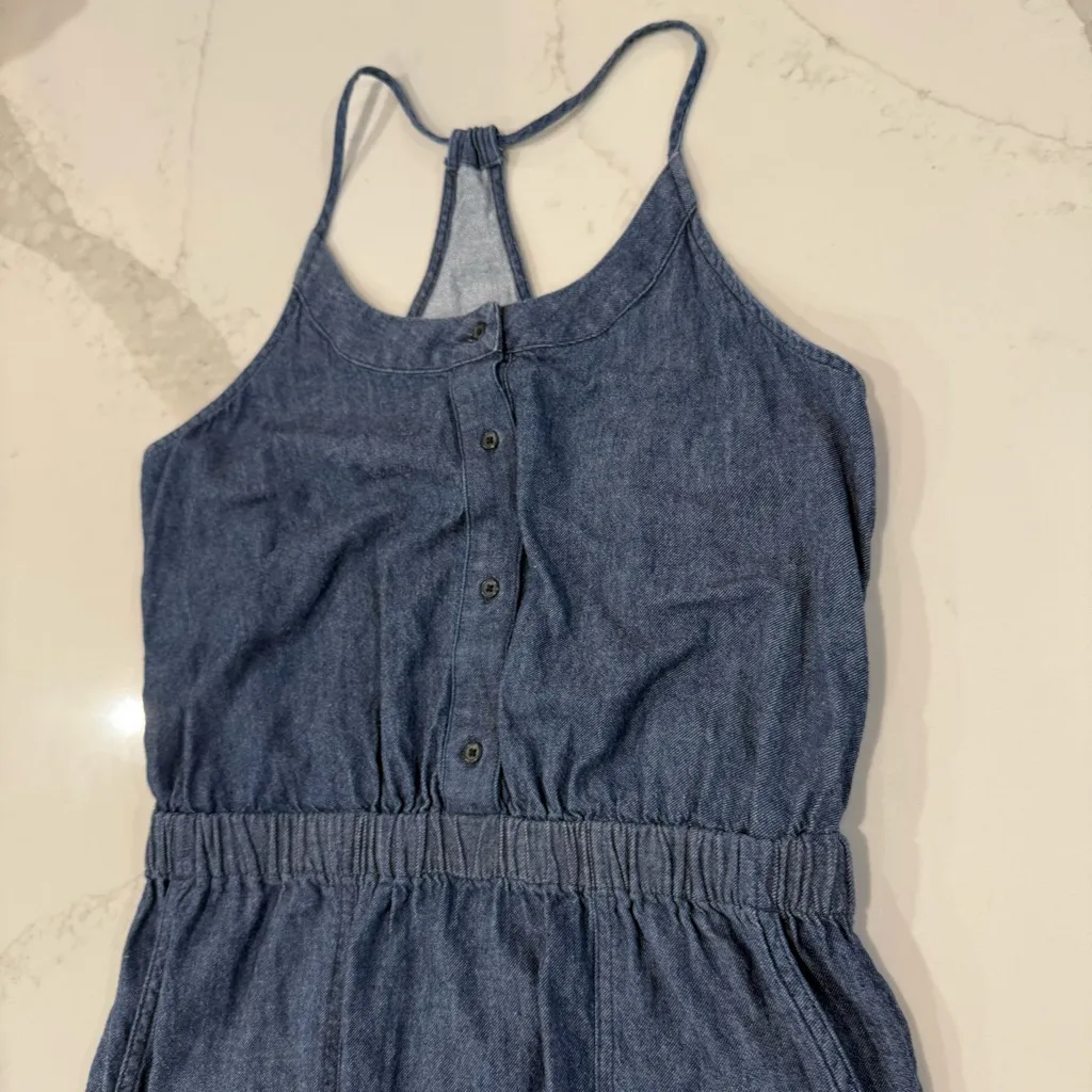 PrAna Sky Haven Organic Cotton Denim Midi Dress Women’s Small Deep Denim Blue - Image 7