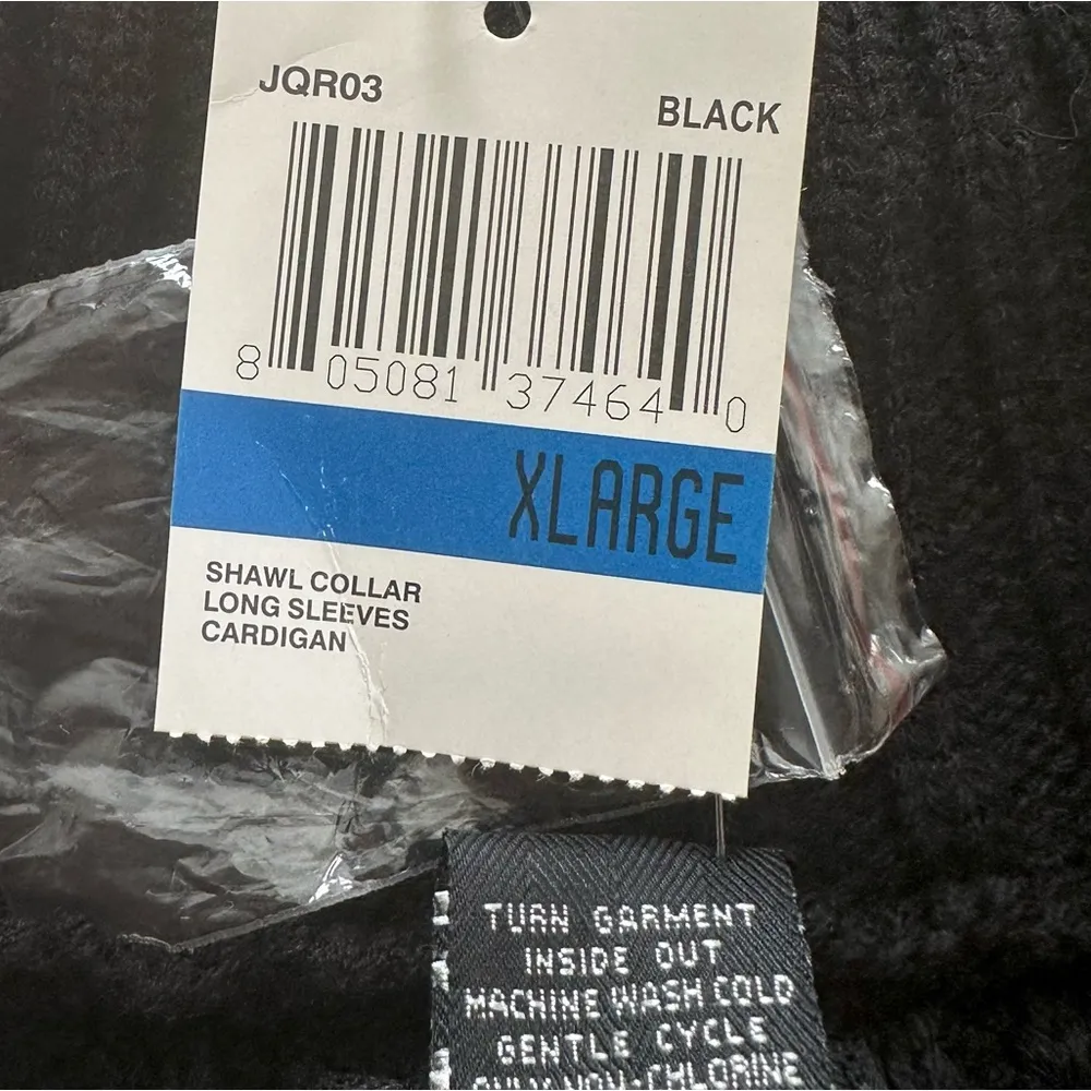 Sweater Project Black Shawl Collar Crop Cropped Ribbed Cardigan Sweater XL NEW - Image 10