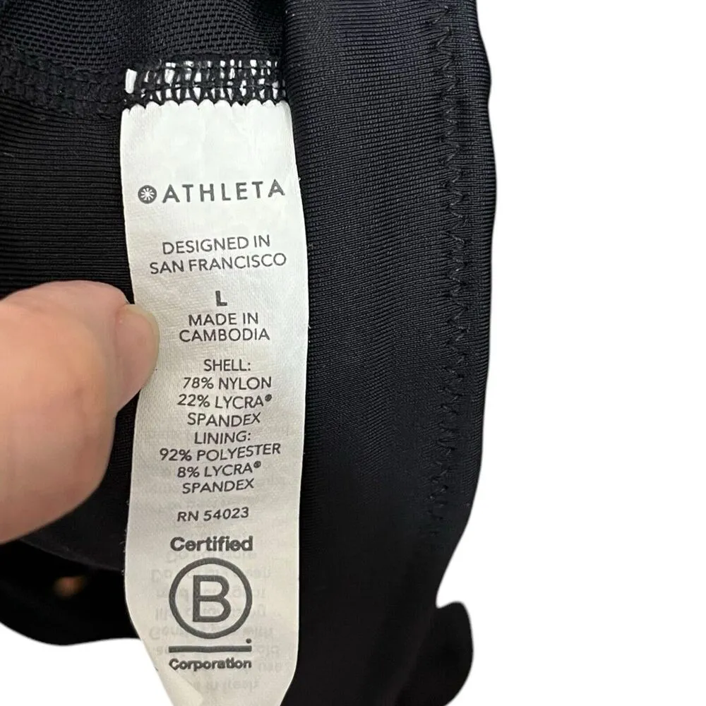 Athleta Black Camo Freestyle High Neck Bikini Top 422964 Swim Women’s Size L - Image 8