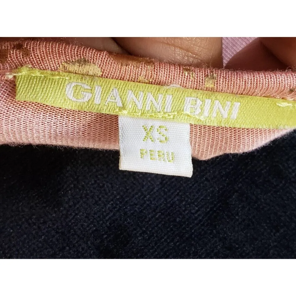 Gianni Bini Womens Peach Metallic Modal V Neck High Low Sleeveless Top Blouse XS - Image 7