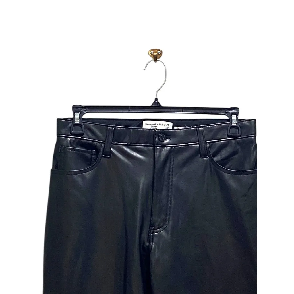Abercrombie & Fitch Skinny High Rise Vegan Leather Pants Black Size 12/31 - Image 6