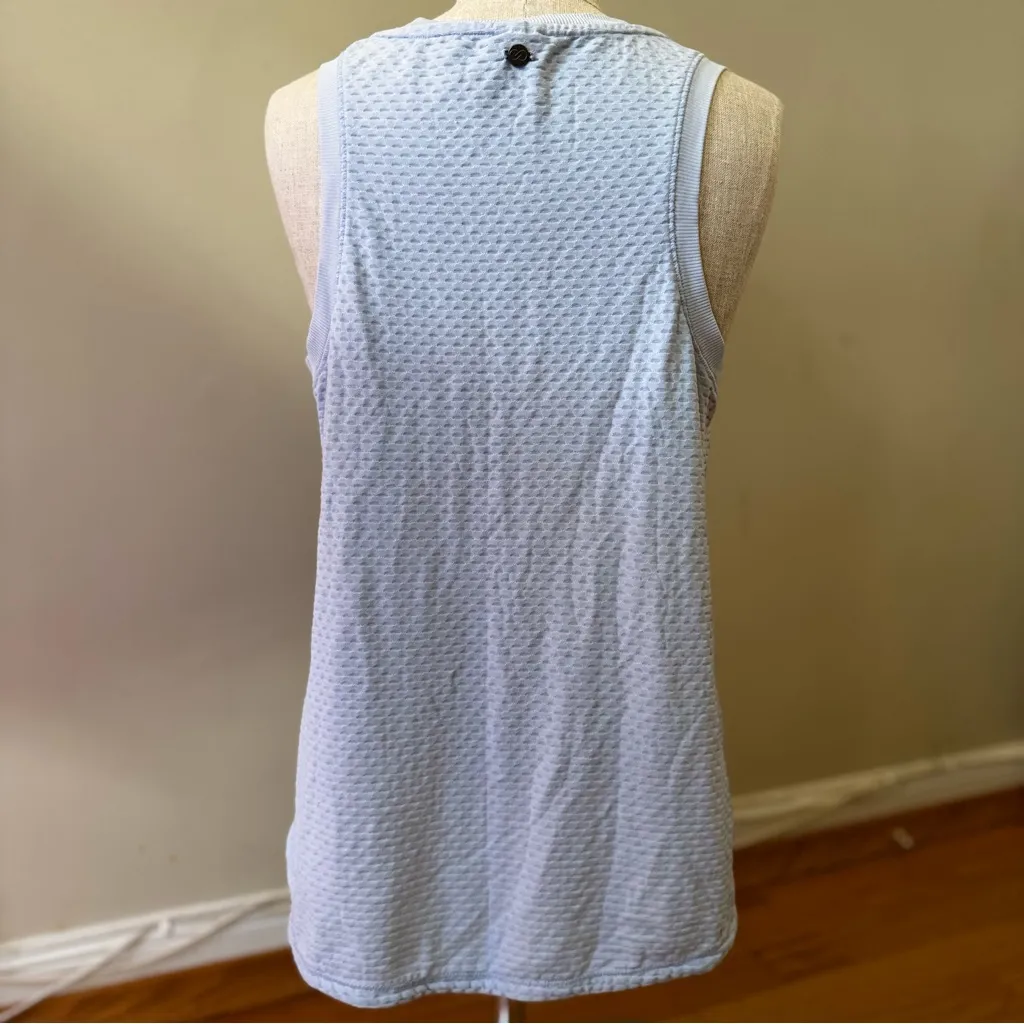 Calia Textured Mesh Waffle Knit Tank Scoop Neck Activewear Top Baby Blue M Size M - Image 2