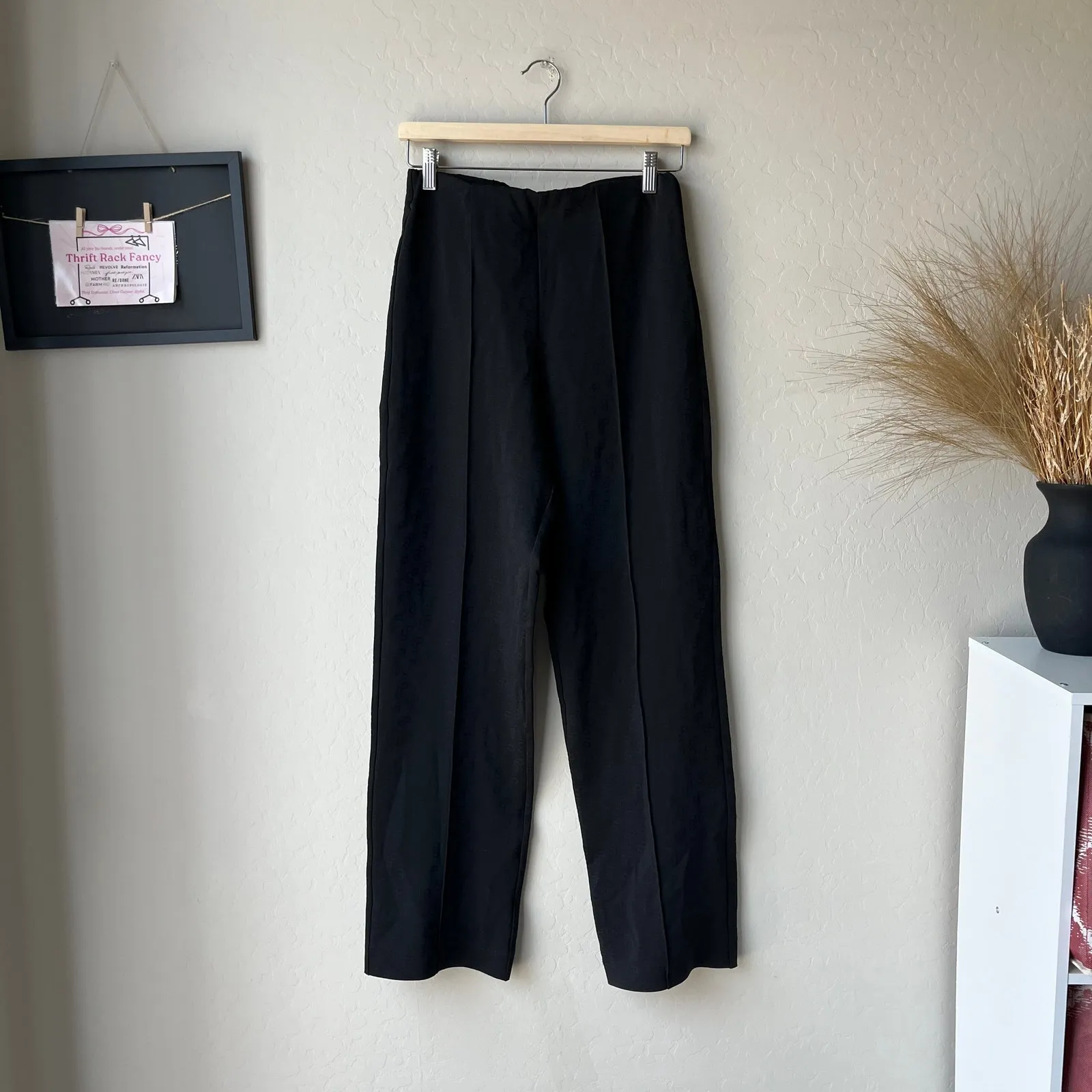 Saks Potts Pants Black Lissi Logo Jacquard High Rise Straight Leg Pants Size 1 - Image 3