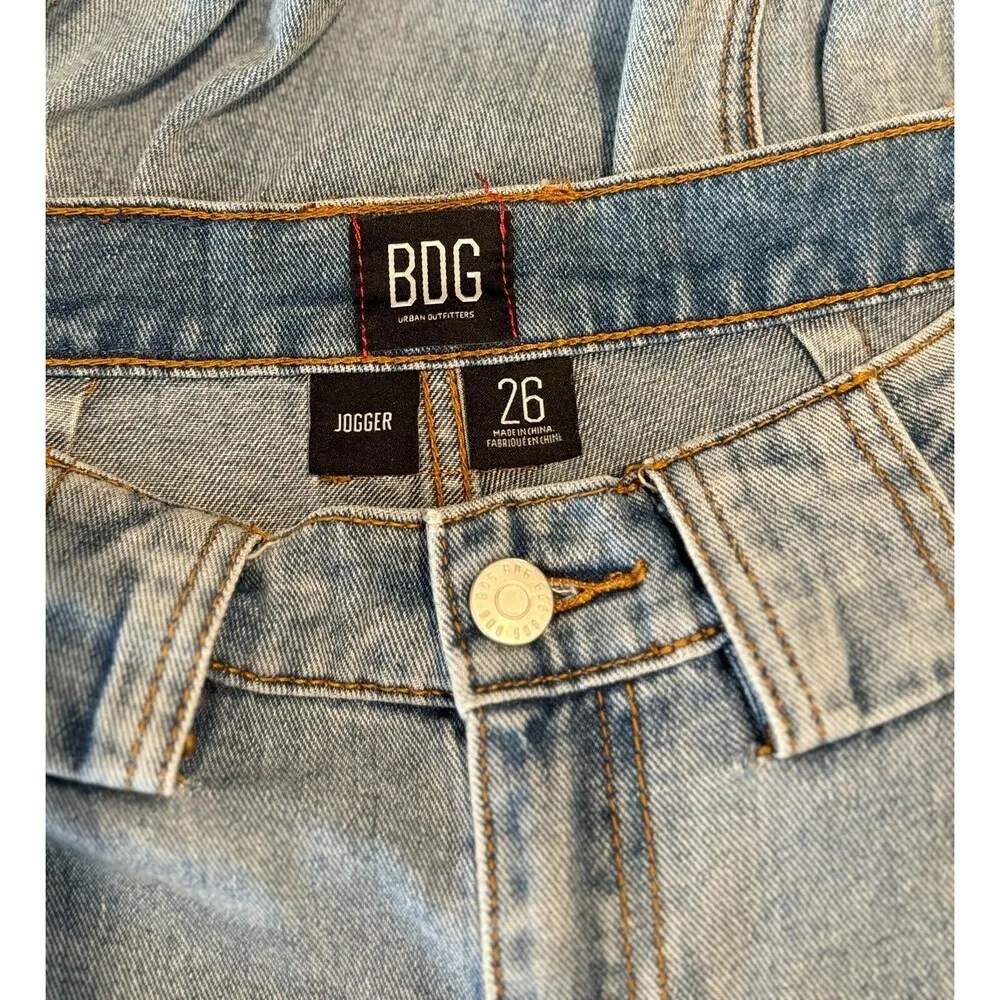 BDG Urban Outfitter Womens Jeans Blue Denim Jogger Cargo Tapered Relaxed Size 26 - Image 5