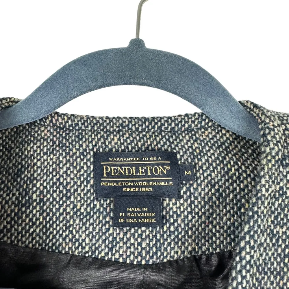 Pendleton Sz‎ S NWT Women's Gray Blue Open Front Long Sleeve Wool Blazer - Image 4