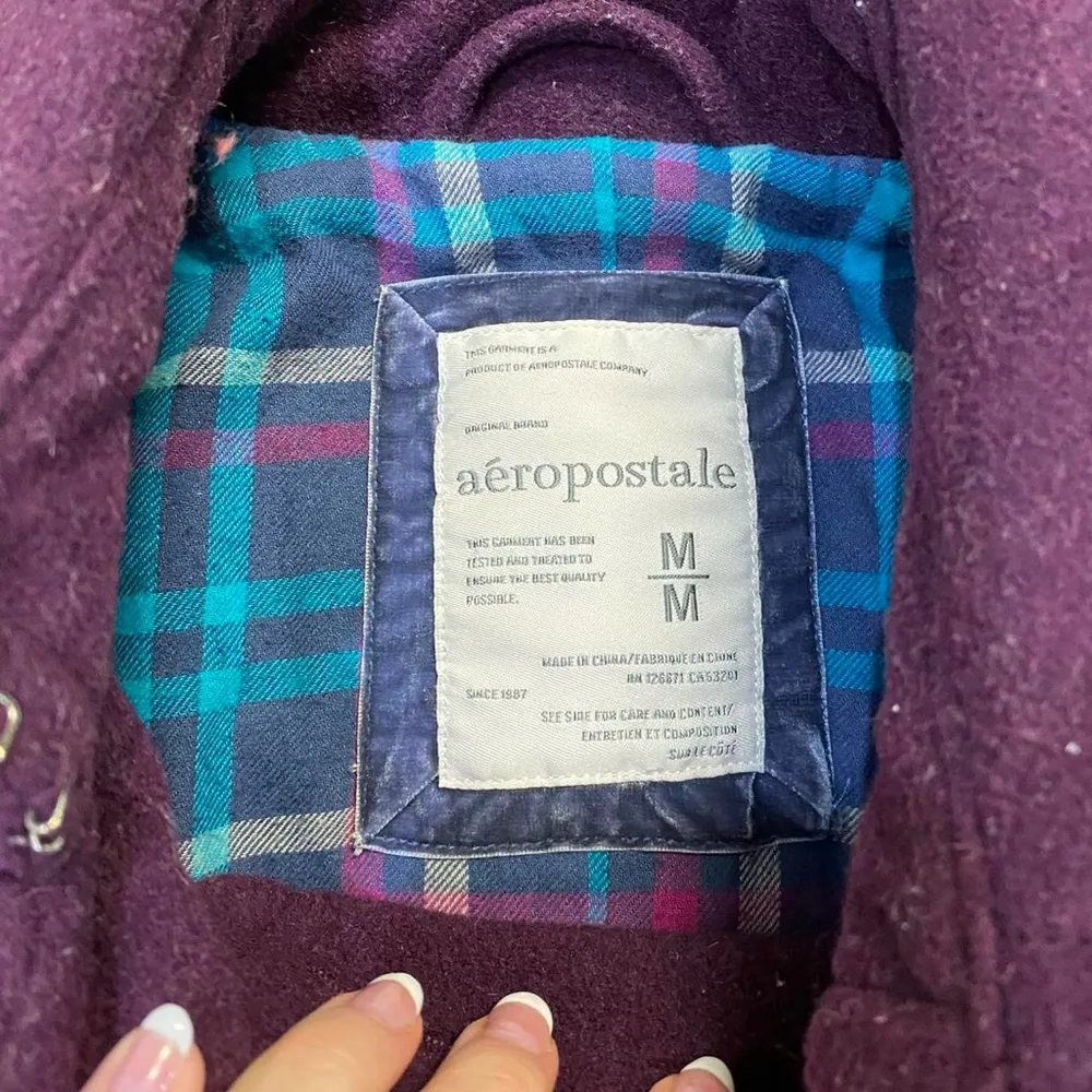 Y2K Preppy Aeropostale Purple Peacoat - Image 4