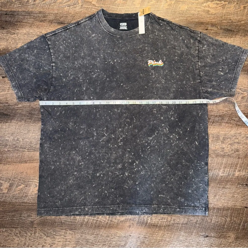 Victoria's Secret PINK Washed Black Tee New with Tags - Image 4