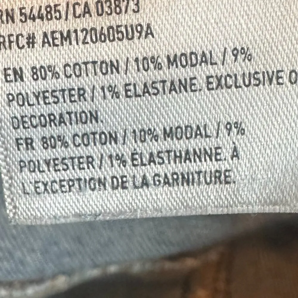 American Eagle Mom Shorts Distressed Denim Cutoff Cuffed Hem Size 8 Women's - Image 12