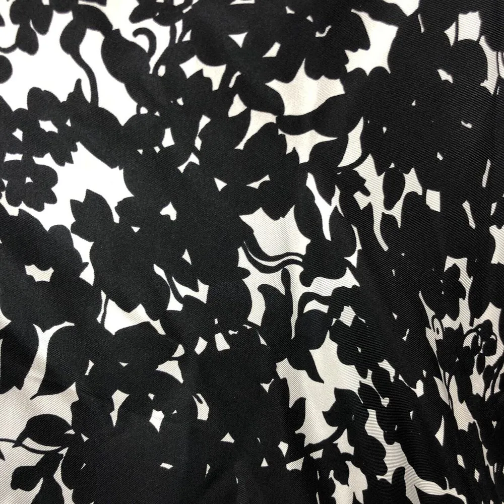 Ralph Lauren Silk Skirt‎ Size 8 Petite Black White Floral Career Cocktail - Image 6