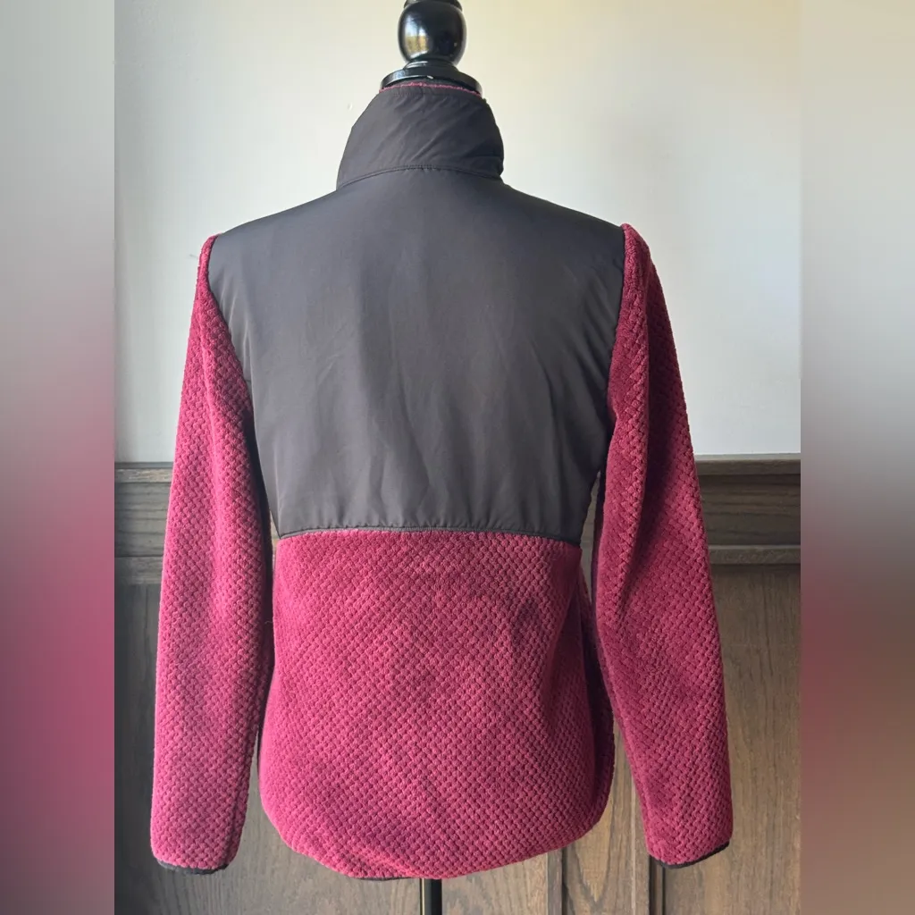 Fila Sport Women’s Maroon Full Zip Fleece Bottom/sleeves  Jacket Size M - Image 5