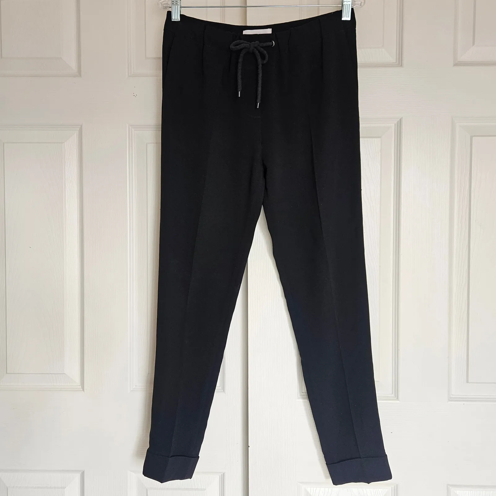 Alexander Wang Black Tailored Drawstring Pants Jogger Style Elastic Waist - Image 11