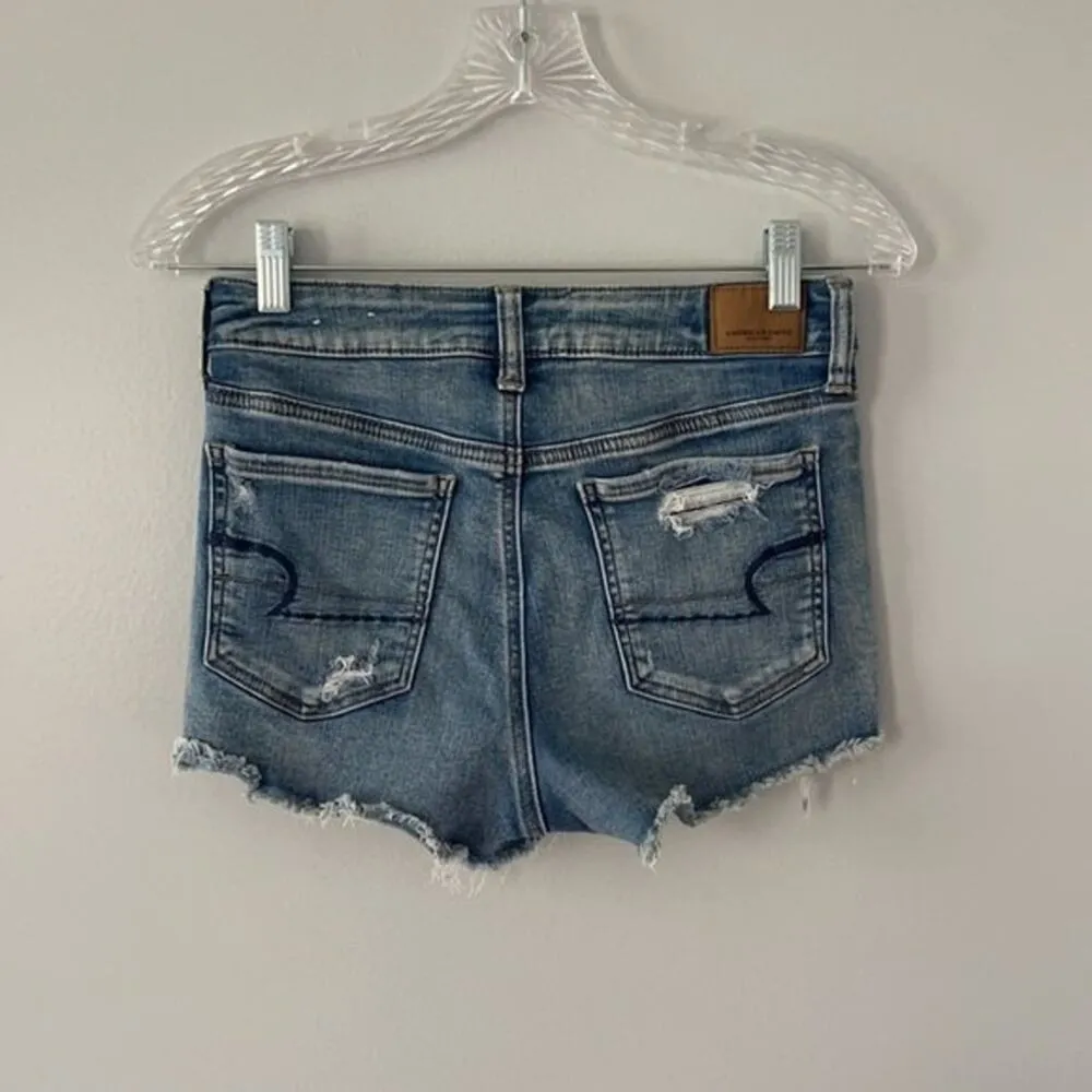 American Eagle Outfitters Hi Rise Shortie Size 4 Distressed - Image 10