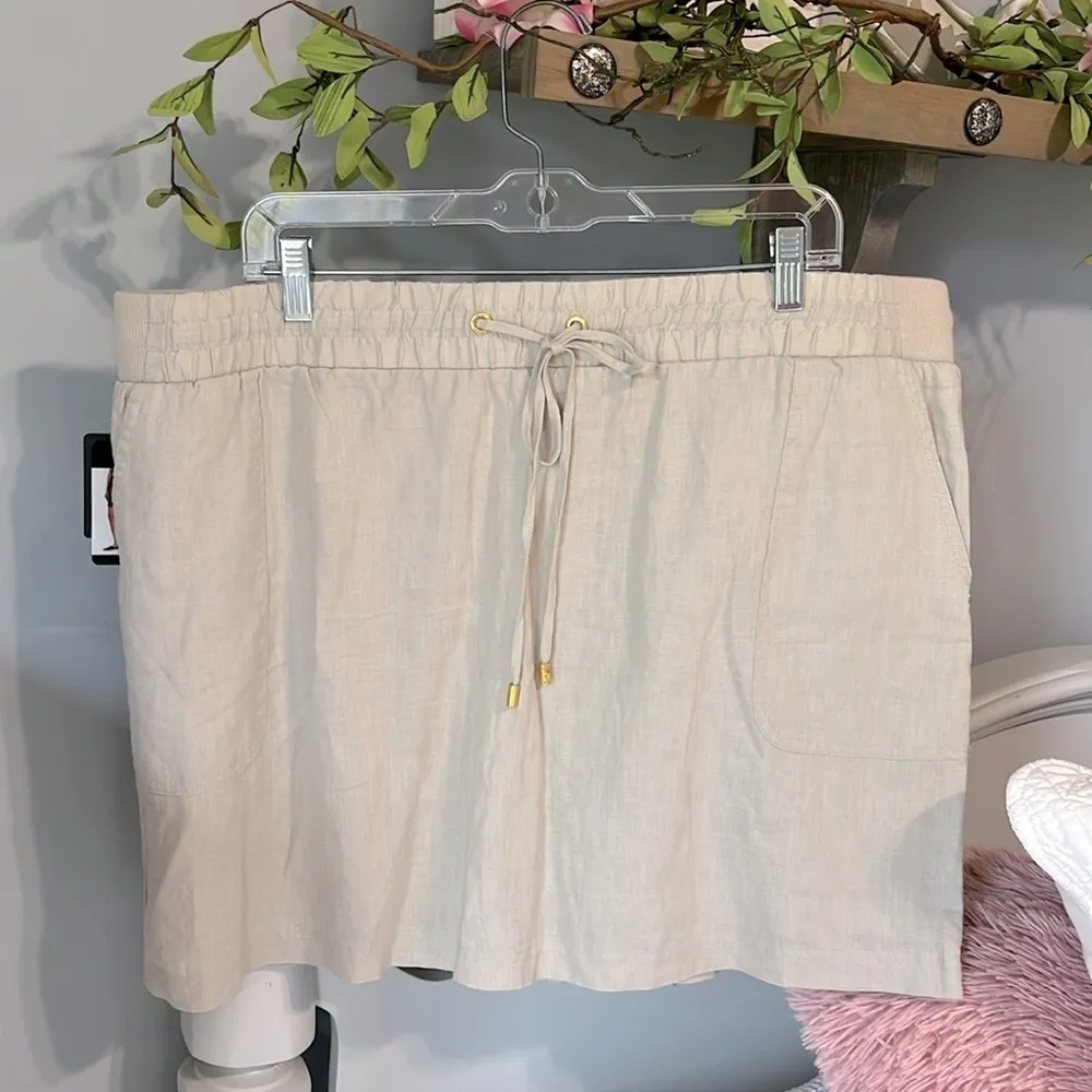 Linen Skort Sandstone Beige Size XXL - Image 3