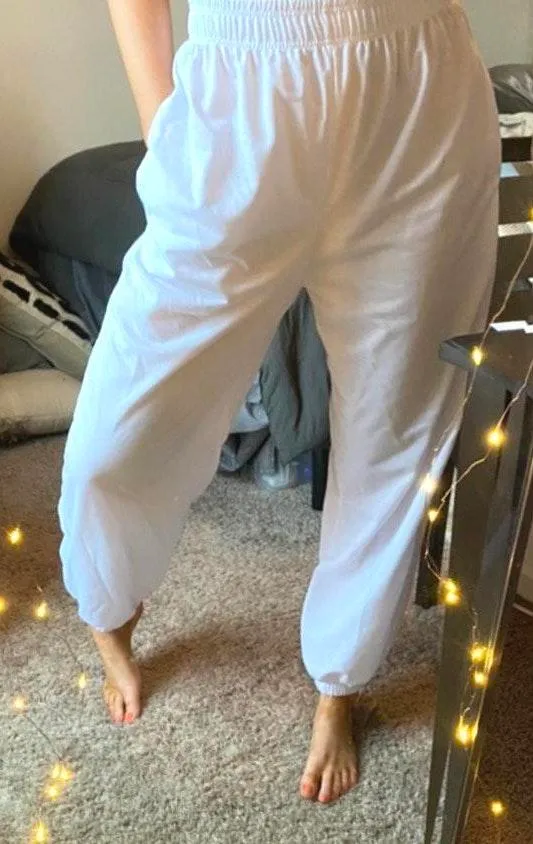 NWOT White Sweatpants Size XL - Image 2