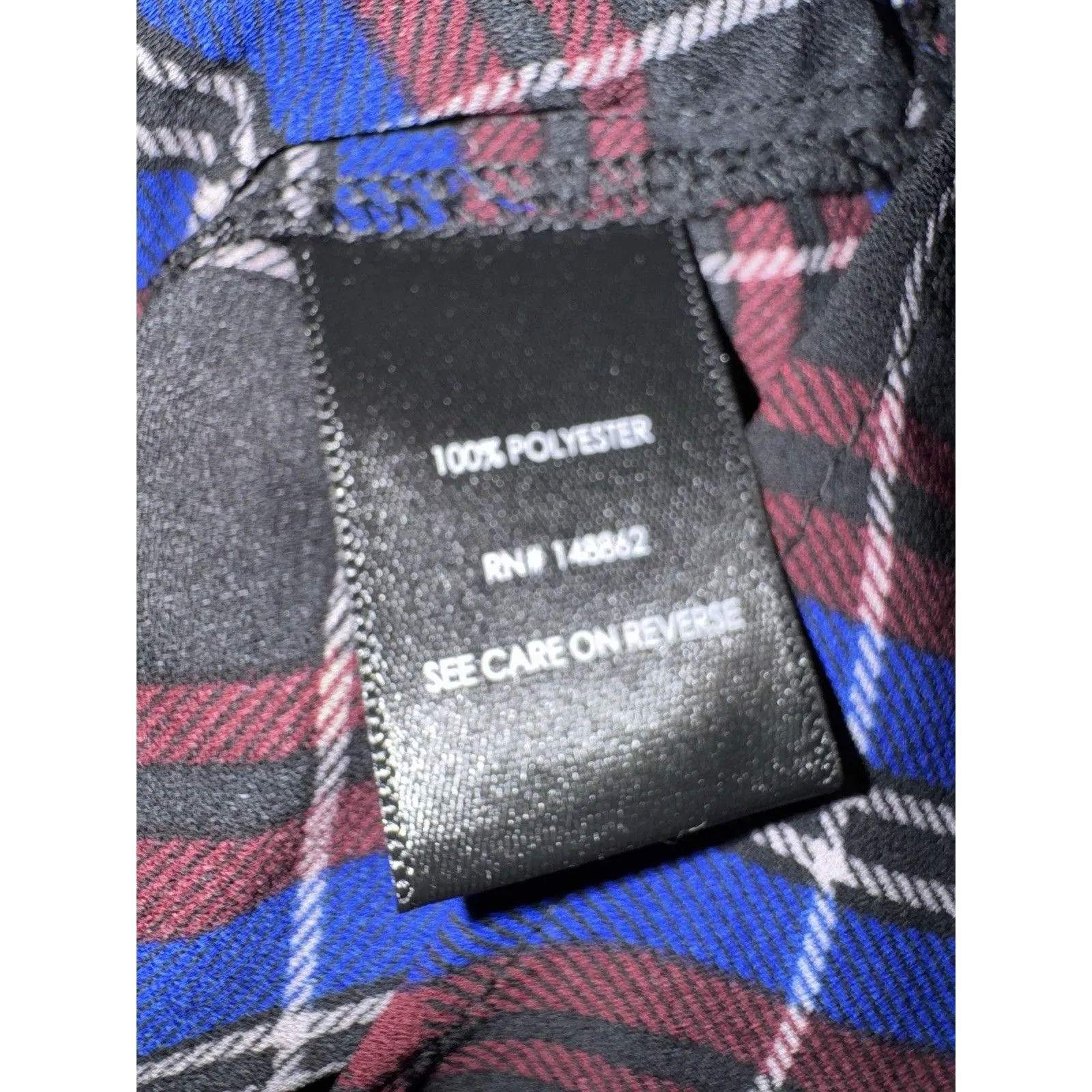 Torrid Madison Georgette Button Down Blouse Plaid Blue Size 1X New Polyester - Image 7