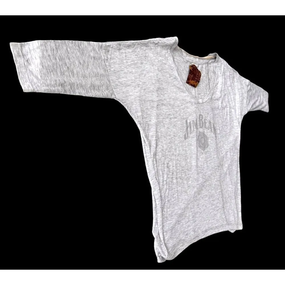 NWT Knob Hill Jim Beam Tee Top Sz M Light Gray Bourbon Whiskey Logo Drop… - Image 5