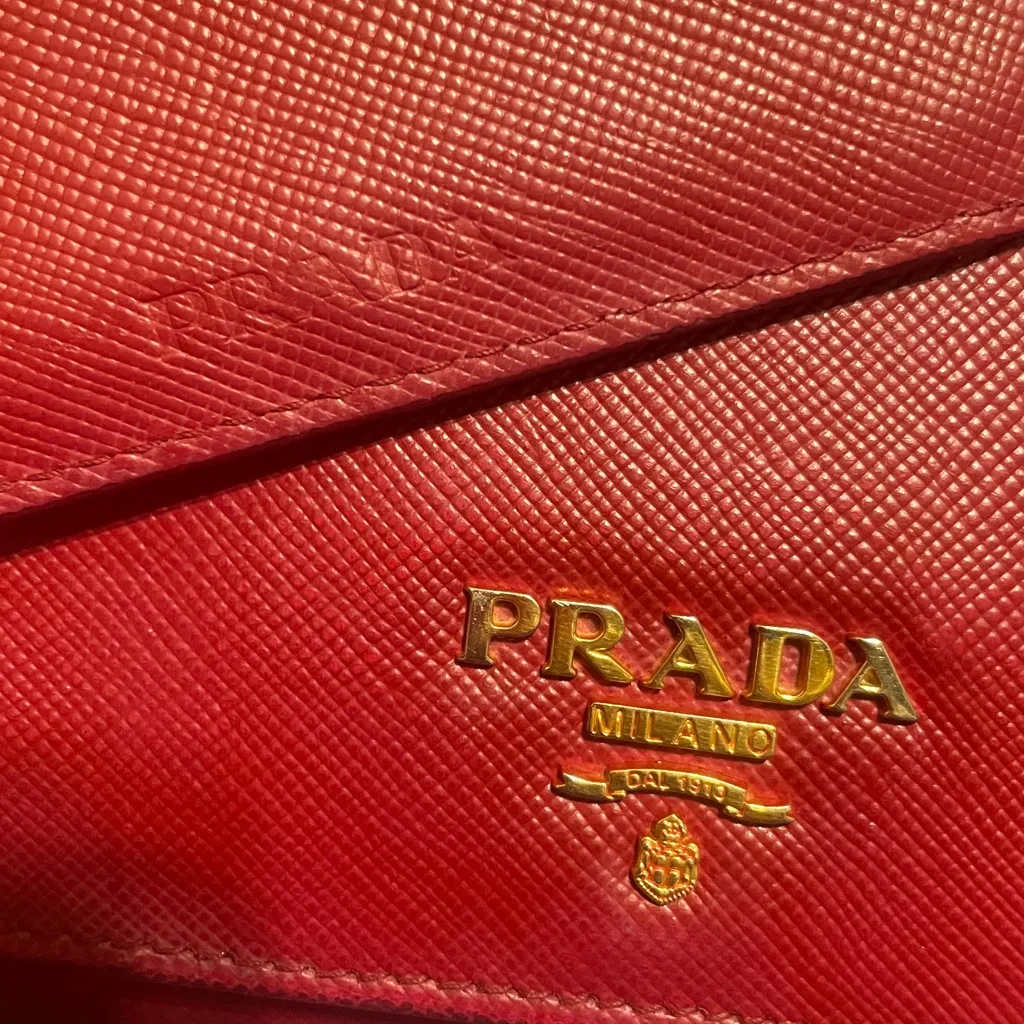 Prada Crimson Leather Wallet Set - Image 2