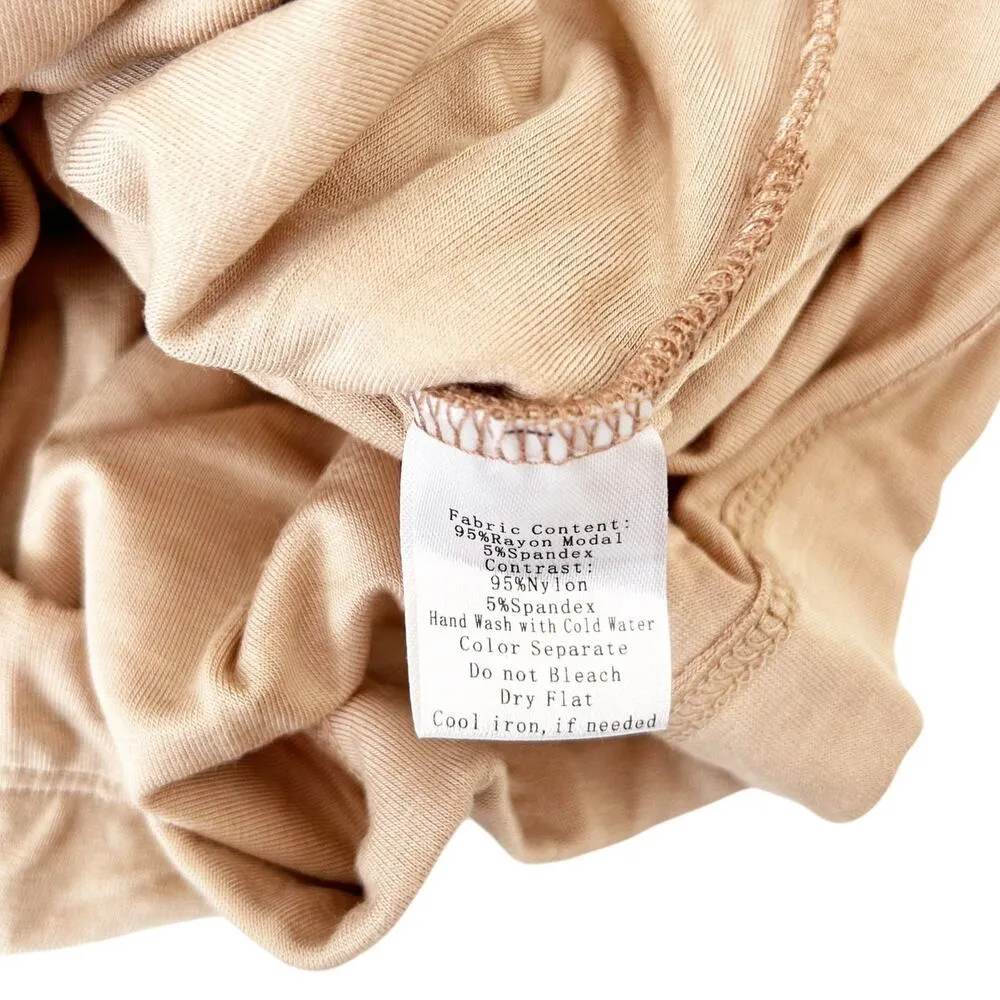 JLuxLabel Tan One Shoulder Dress Sz M - Image 4