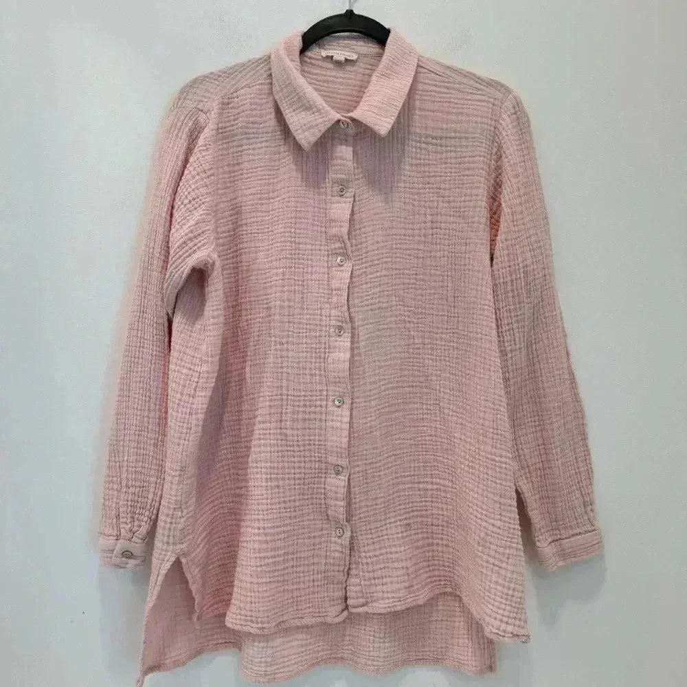 Eileen Fisher Organic Cotton Gause Classic Collar Shirt size s - Image 2