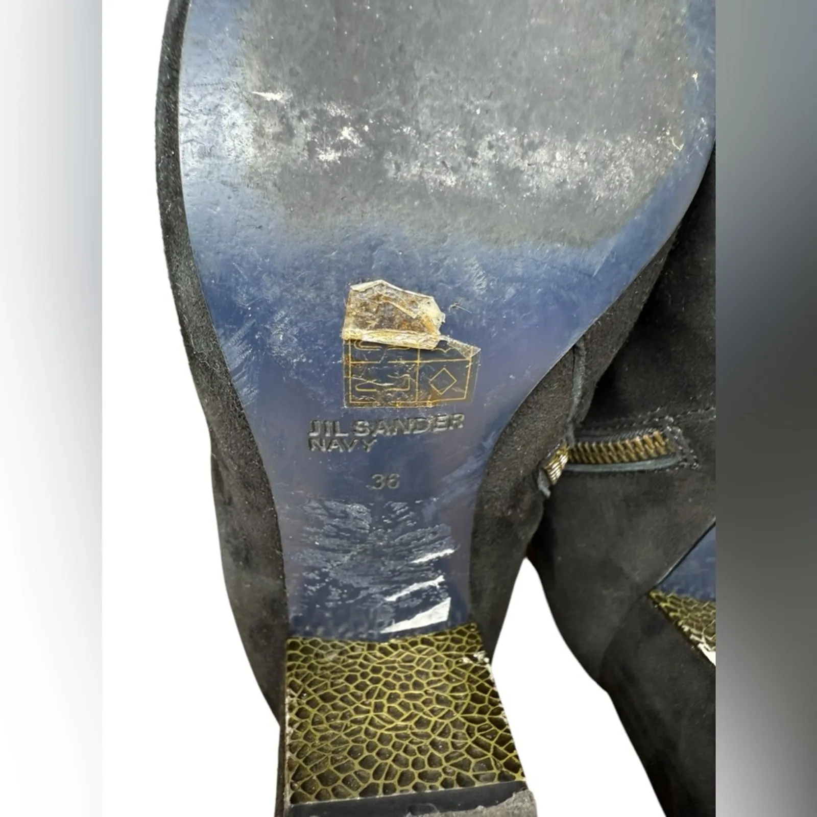 Jil Sander Black Suede Mid Calf Boot Size 36 or US 6 - Image 12