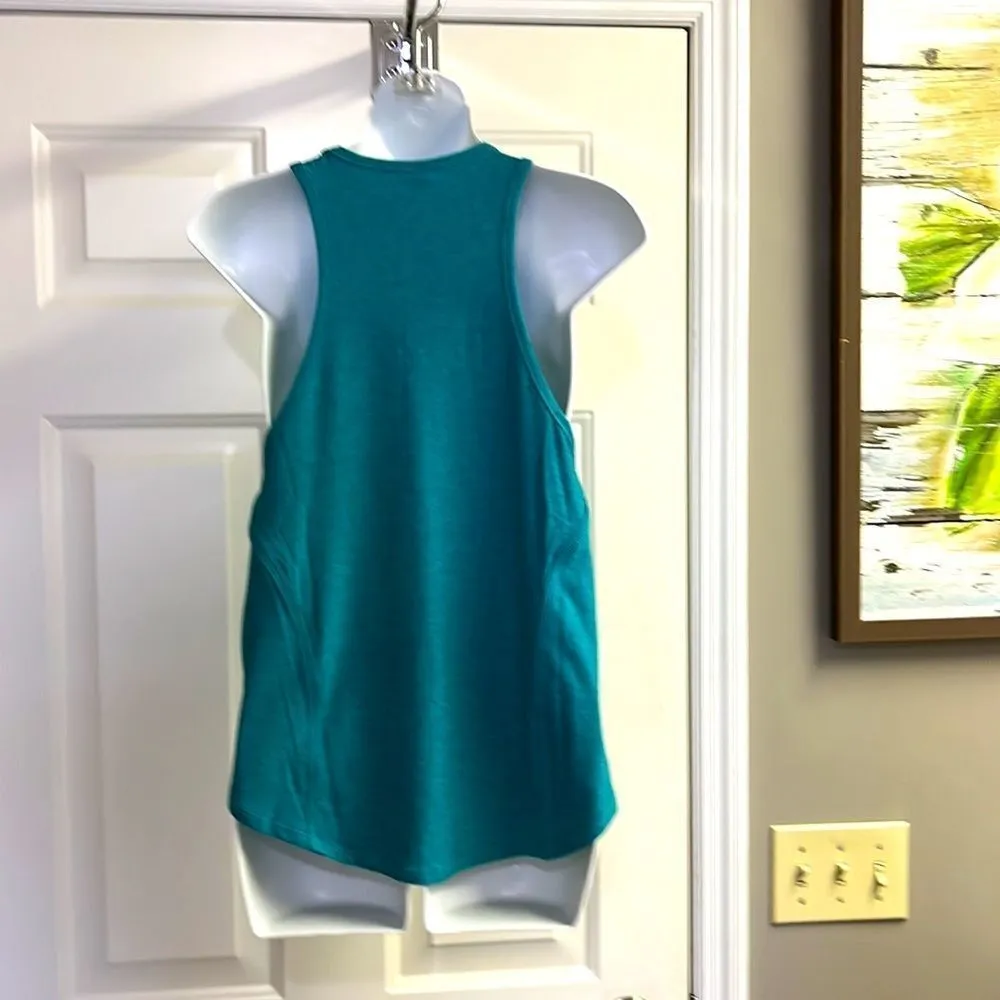 Under Armour Women’s Heather Turquoise Razorback Tank Top with Mesh Panels-Small - Image 6