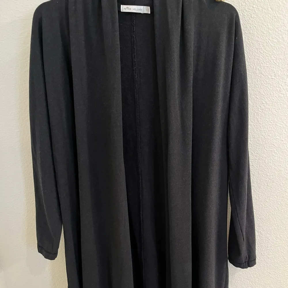 Peter Millar Lava Wash Casual Cardigan Charcoal Grey/Black Obsidian Small - Image 5