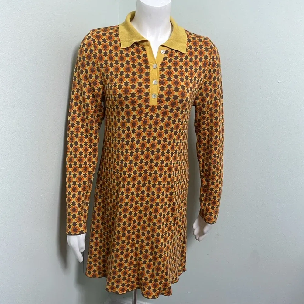 Zara Women’s Vintage Inspired Geometric Jacquard Dress Medium - Image 5