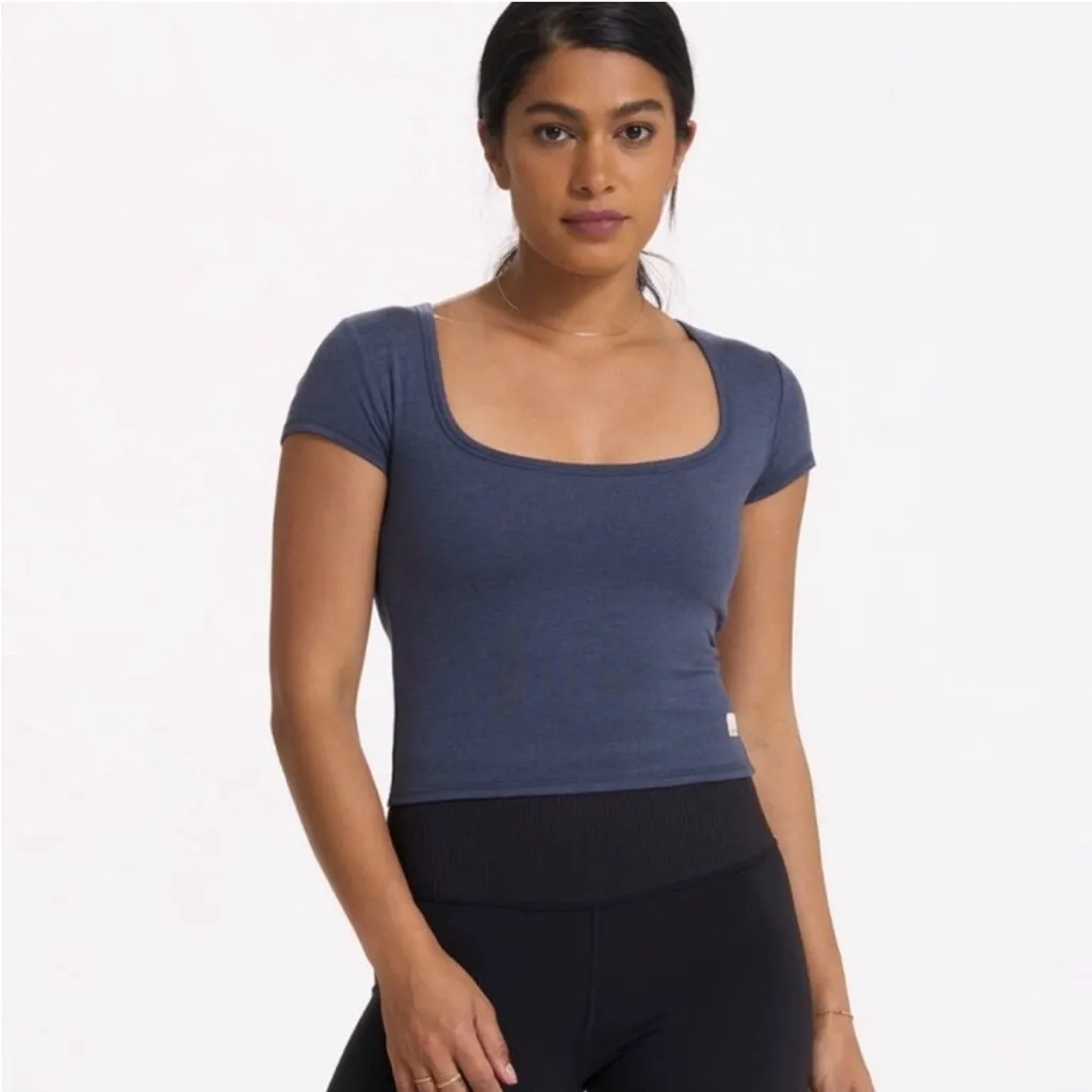 Vuori Halo Short Sleeve Crop Top dream
 Knit azure heather blue size XL - Image 7