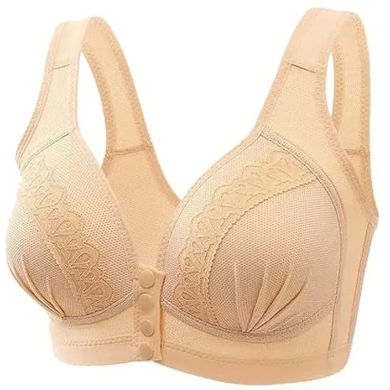 NWT ~ Set/5 Front Snap Button Closure Breathable Skin Friendly Bras ~ Size XL Pink - Image 4