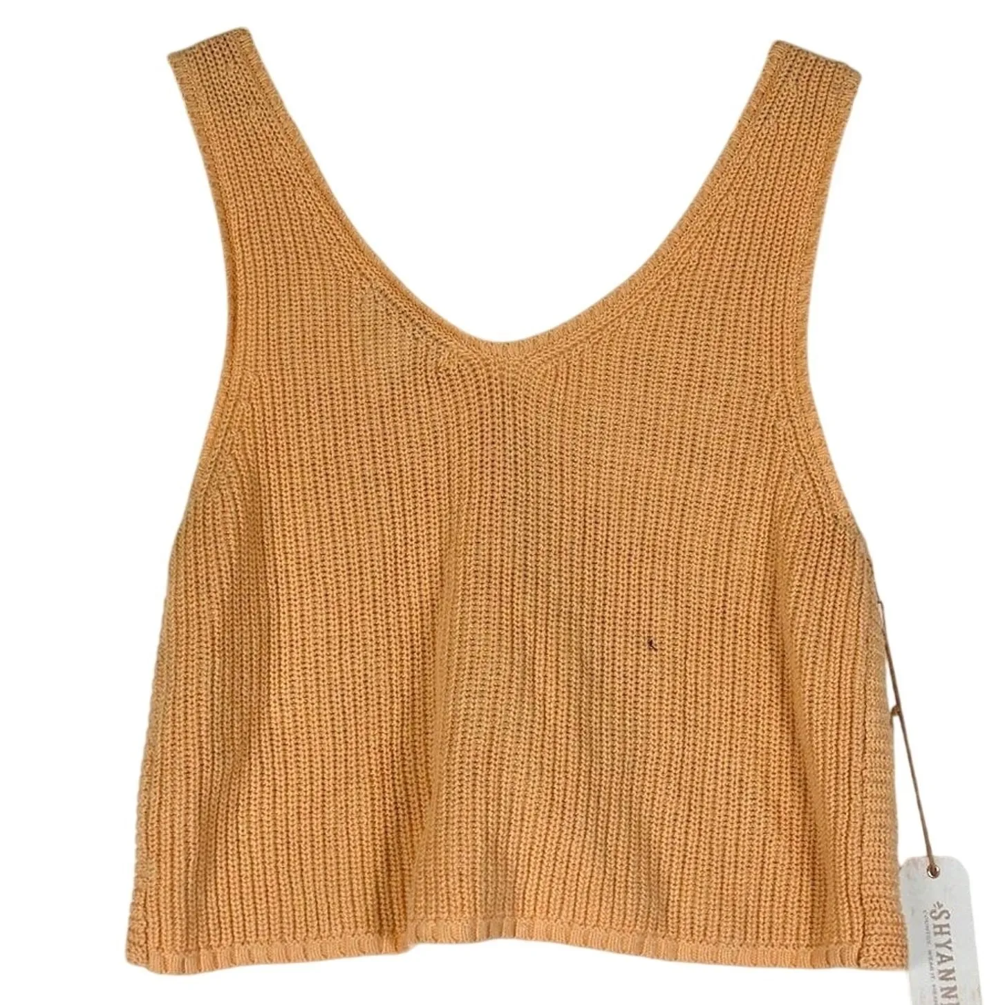 NWT Shyanne Knit Twist Front Tank Top Peach Ribbed Boho Western Country Size XL - Image 6