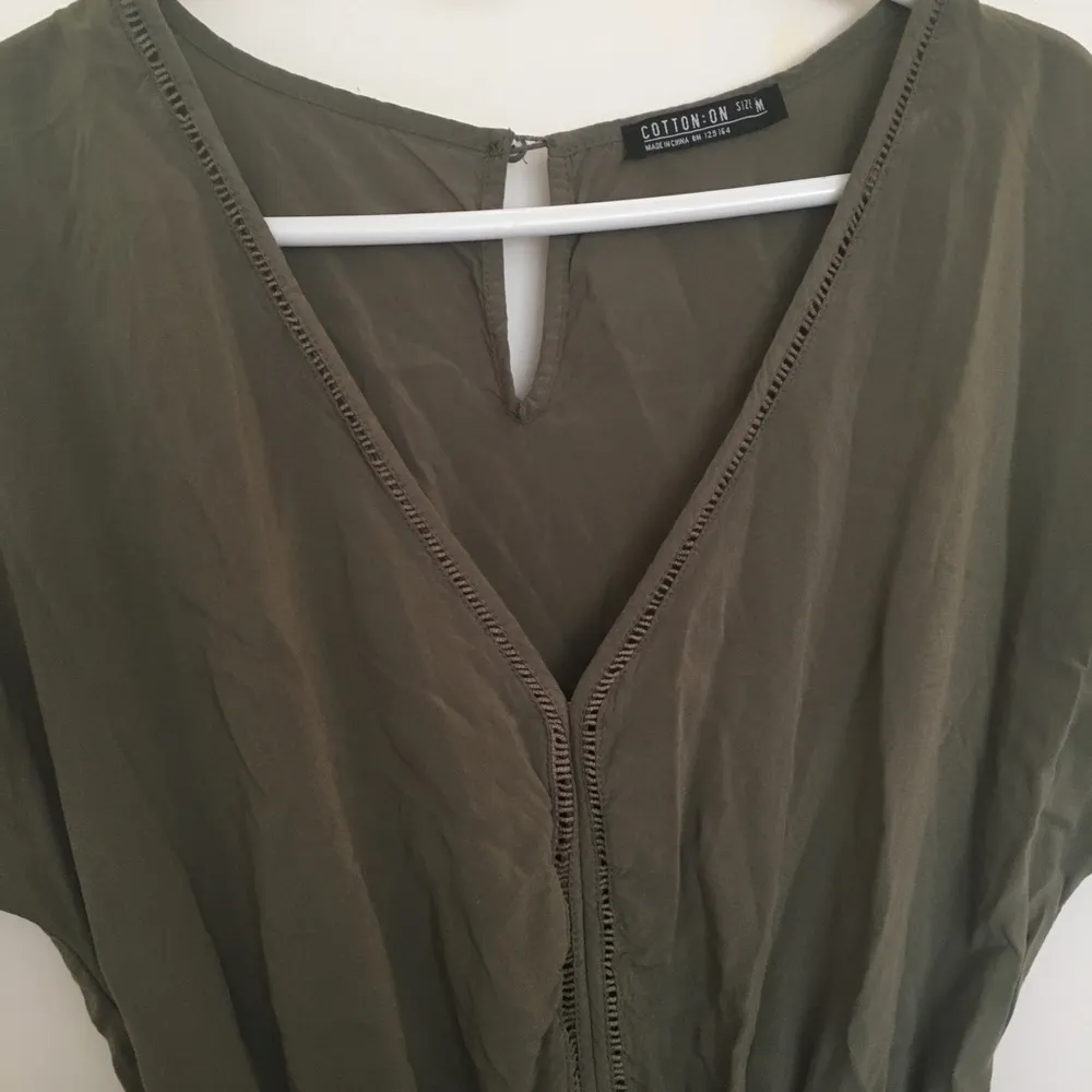 100% Viscose army green Romper, size Medium - Image 2