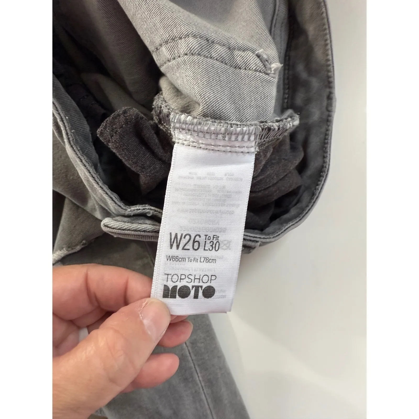 Topshop Moto Jamie Grey Ripped High Waisted‎ Skinny Jeans W26 L30 - Image 9