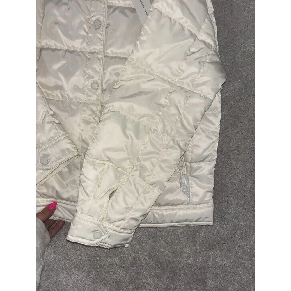 Rebecca Minkoff quilted puffer jacket white medium‎ NWT msrp $228 - Image 3
